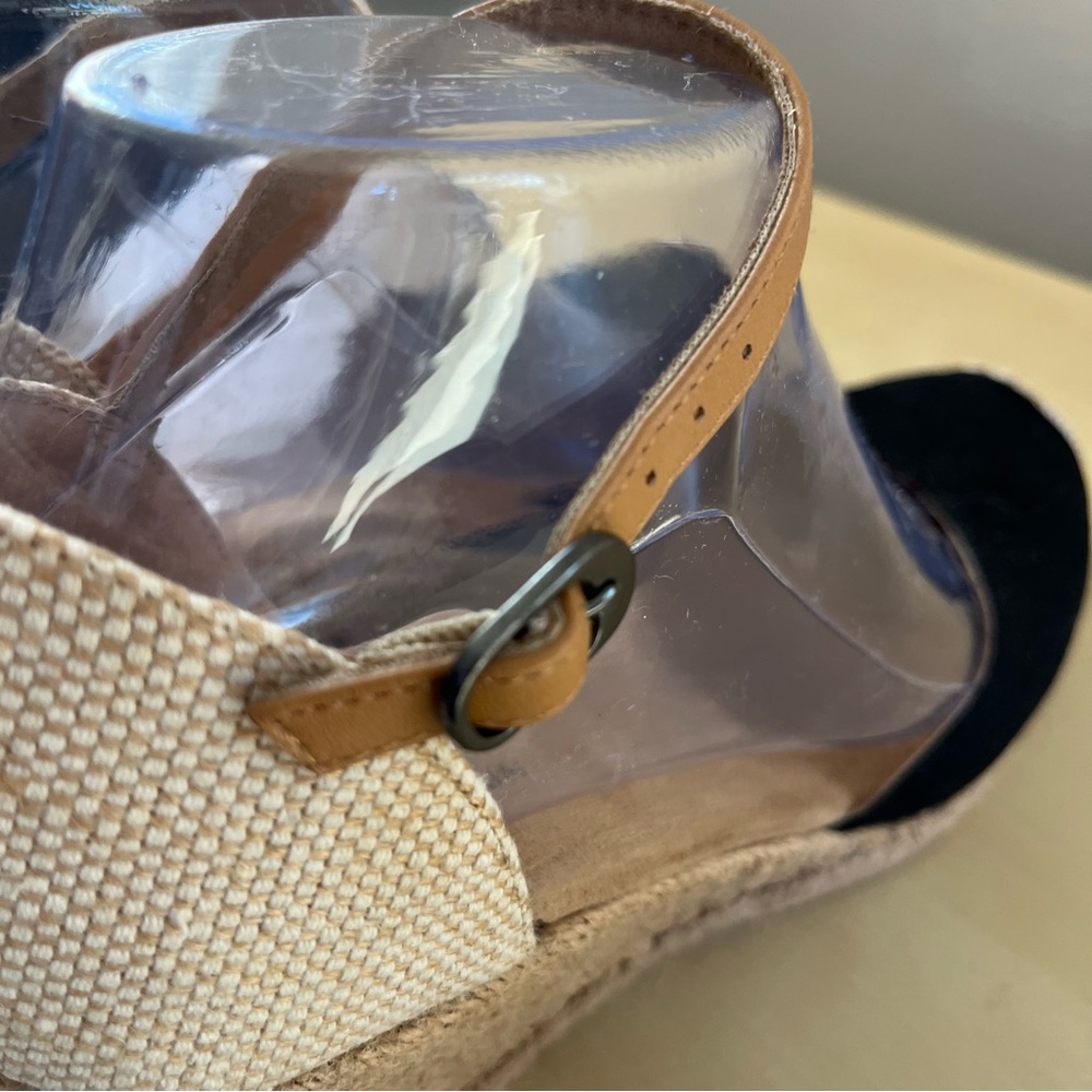 White Mountain Wedge Espadrille Ankle-Strap Sandals - Black/Tan - Picture 5 of 10